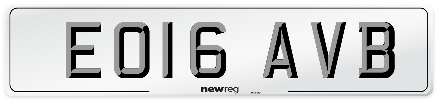 EO16 AVB Number Plate from New Reg